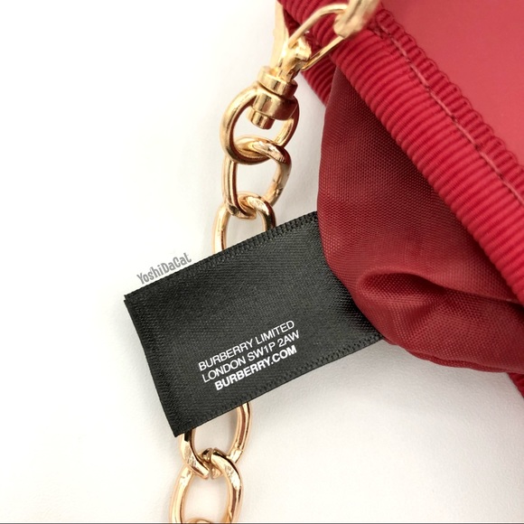 🆕 Burberry Beauty Cosmetic Pouch to Crossbody Bag, Dark Red, Nova Check, New - Picture 12 of 14